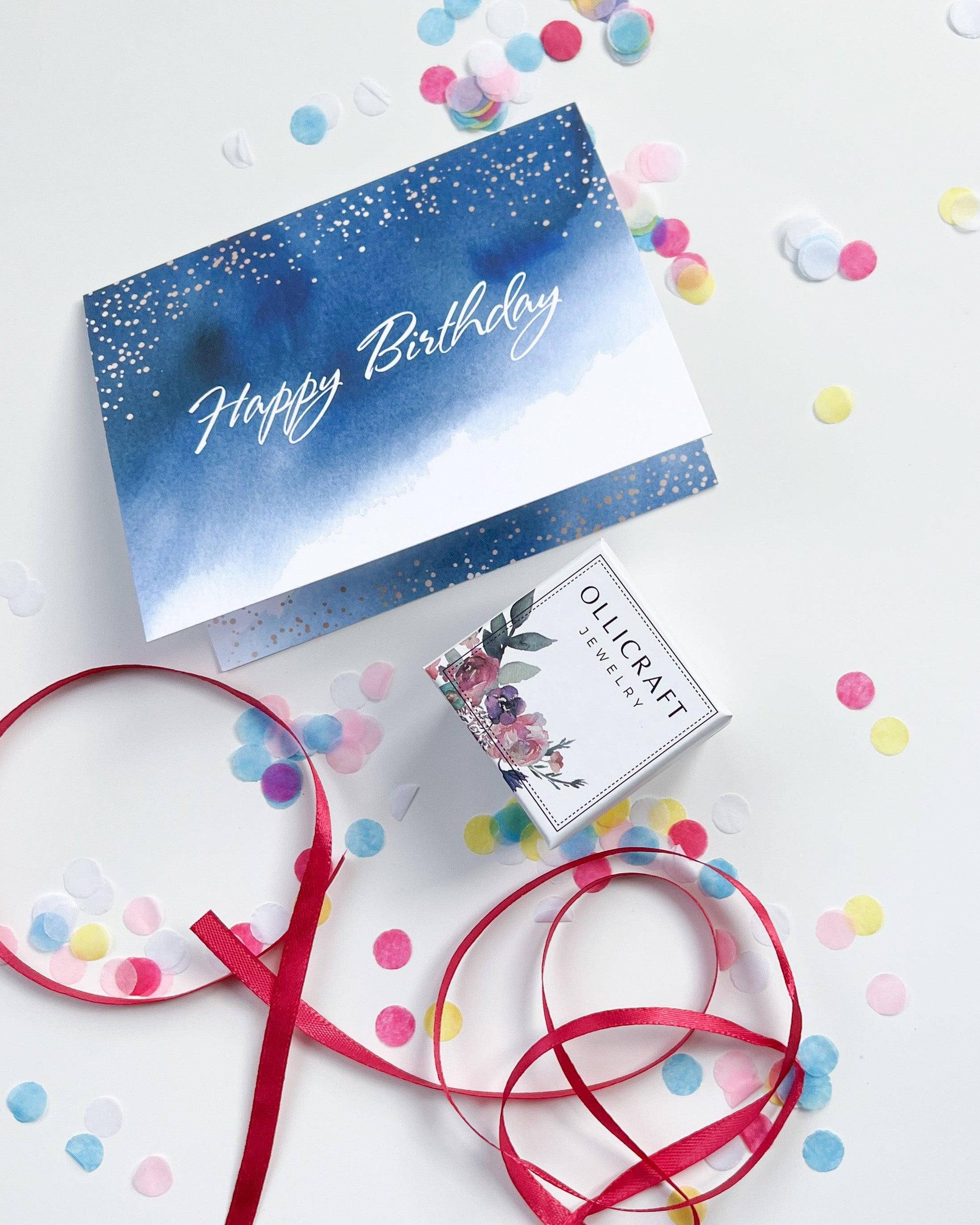 Birthday greeting card with personalized note - Ollijewelry