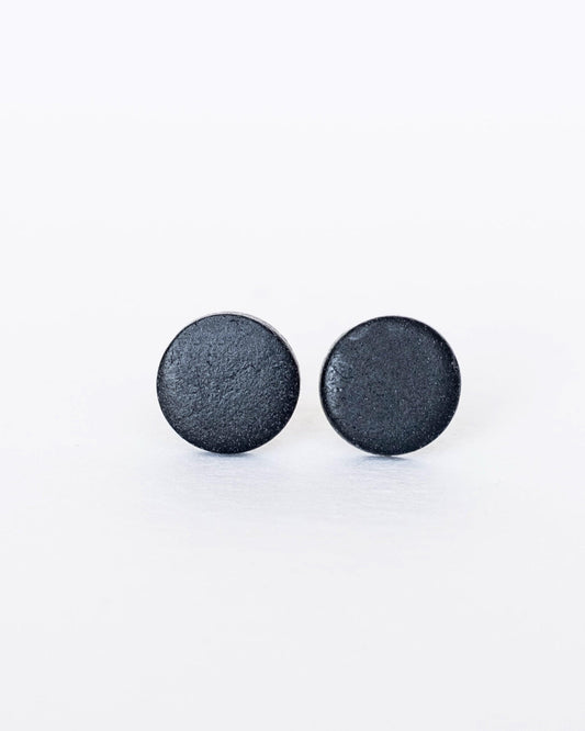 Black matt stud earrings - Ollijewelry