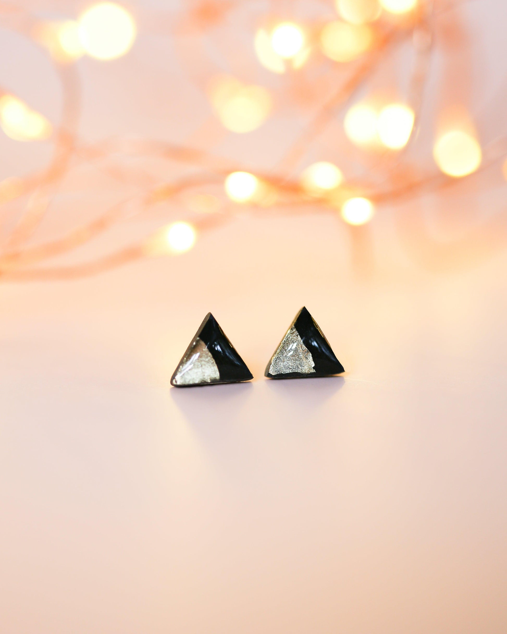 Black triangle studs - Ollijewelry