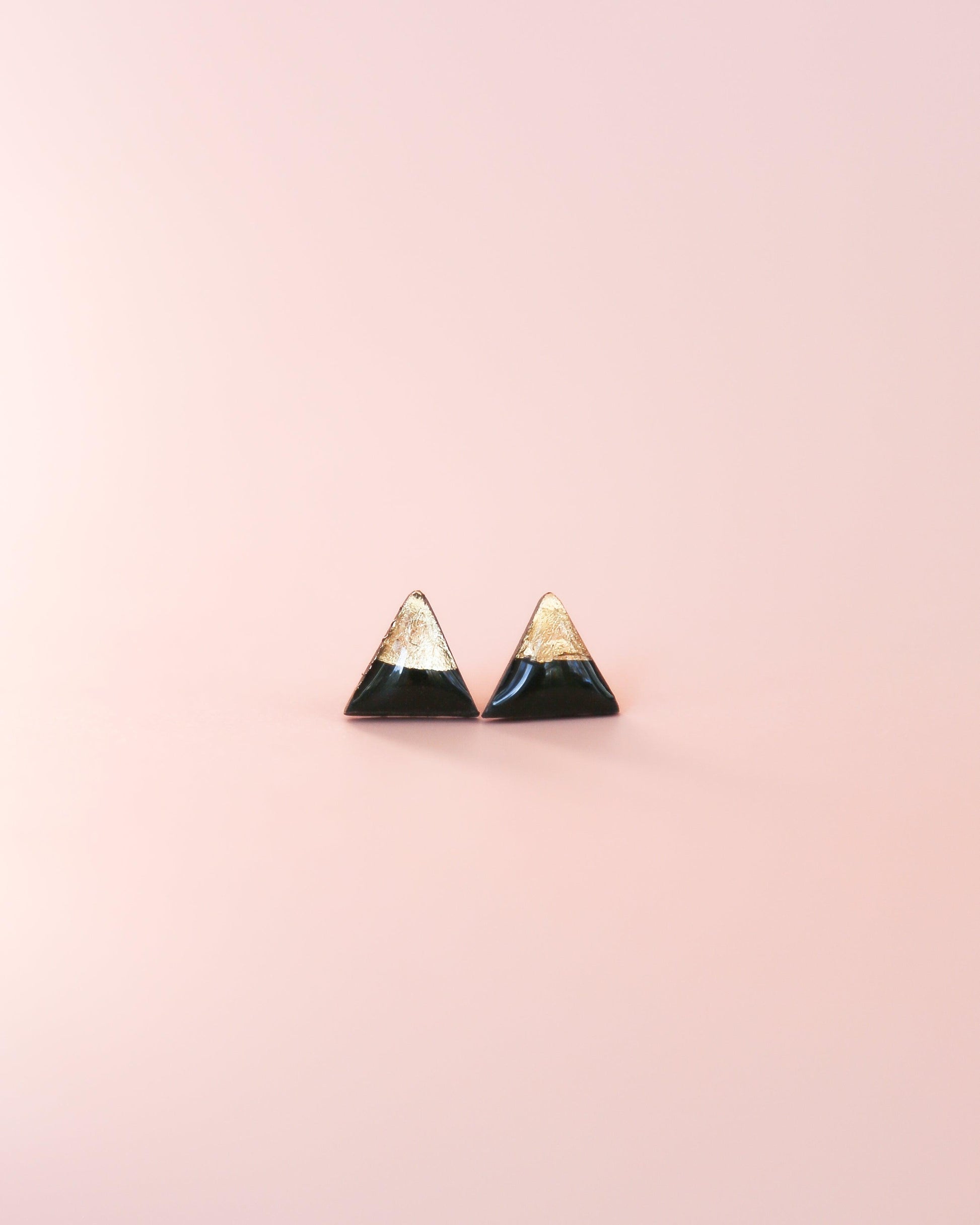 Black triangle studs - Ollijewelry