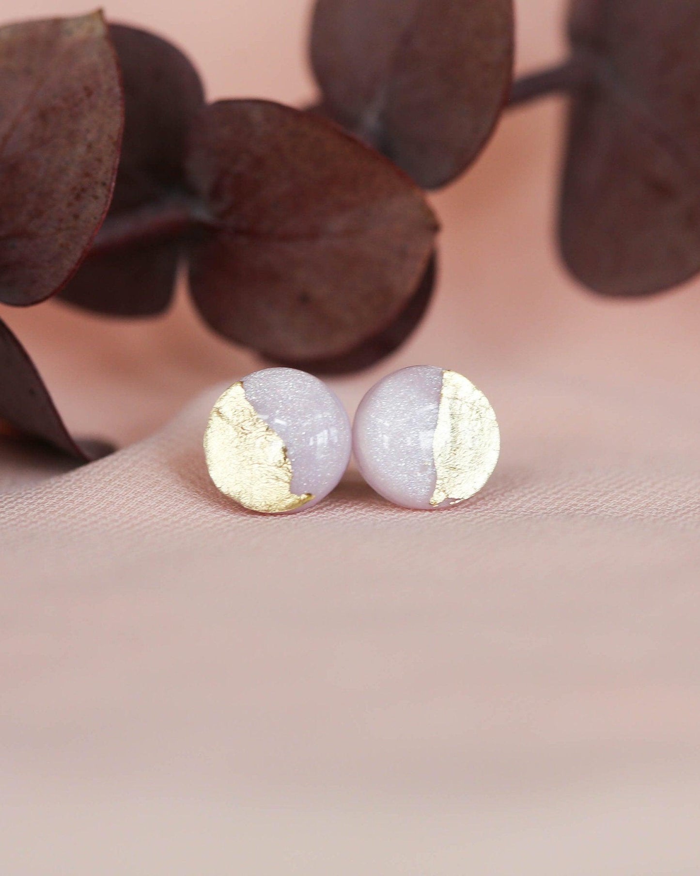 Blush pink stud earrings - Ollijewelry