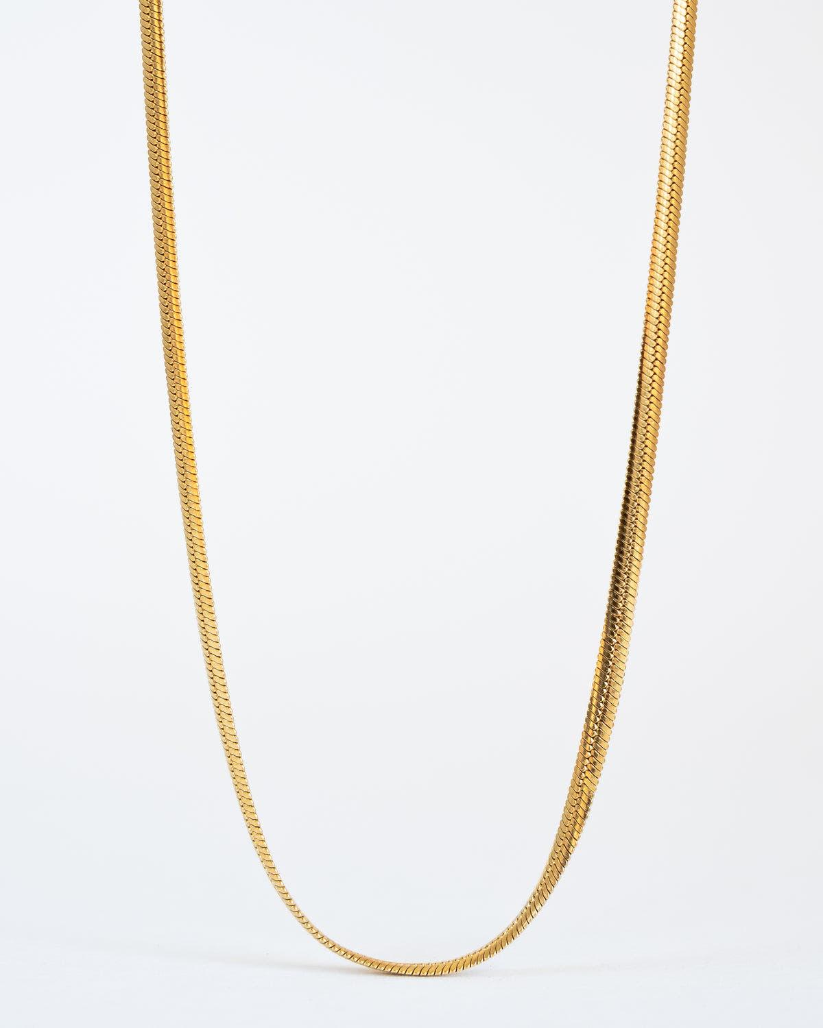 Bold Herringbone Chain Necklace in Stainless Steel - Ollijewelry