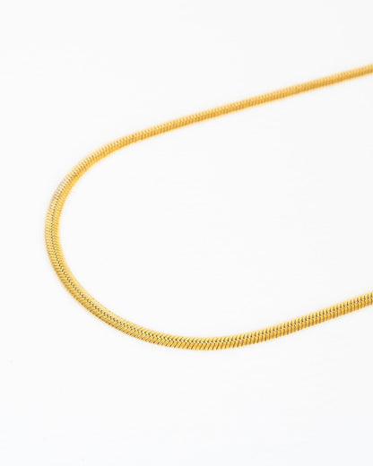 Bold Herringbone Chain Necklace in Stainless Steel - Ollijewelry
