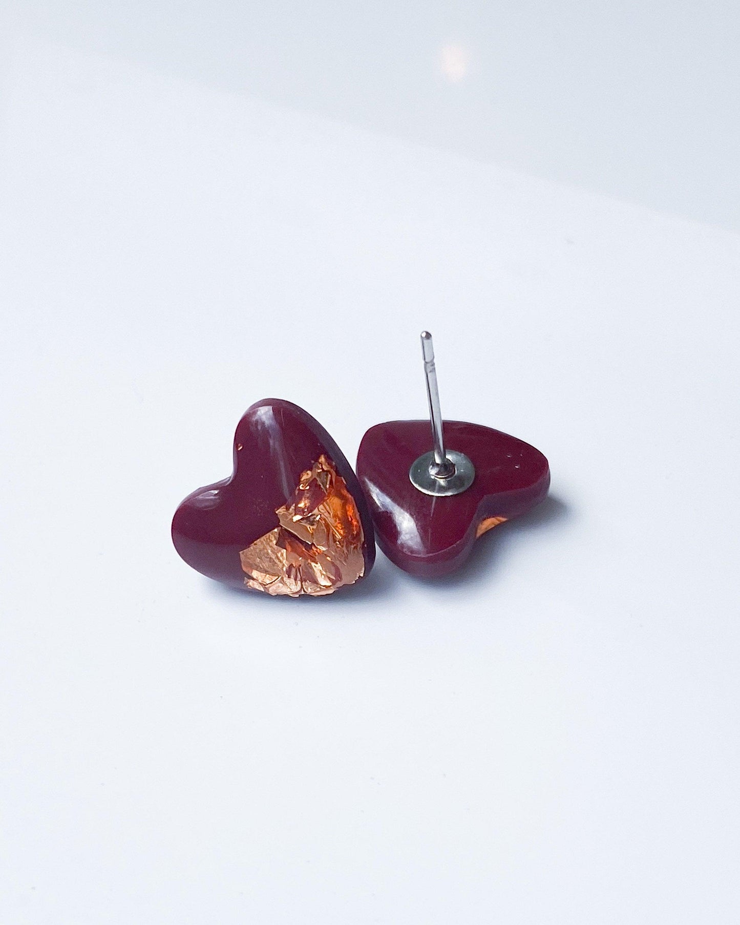 Burgundy stud earrings - Ollijewelry