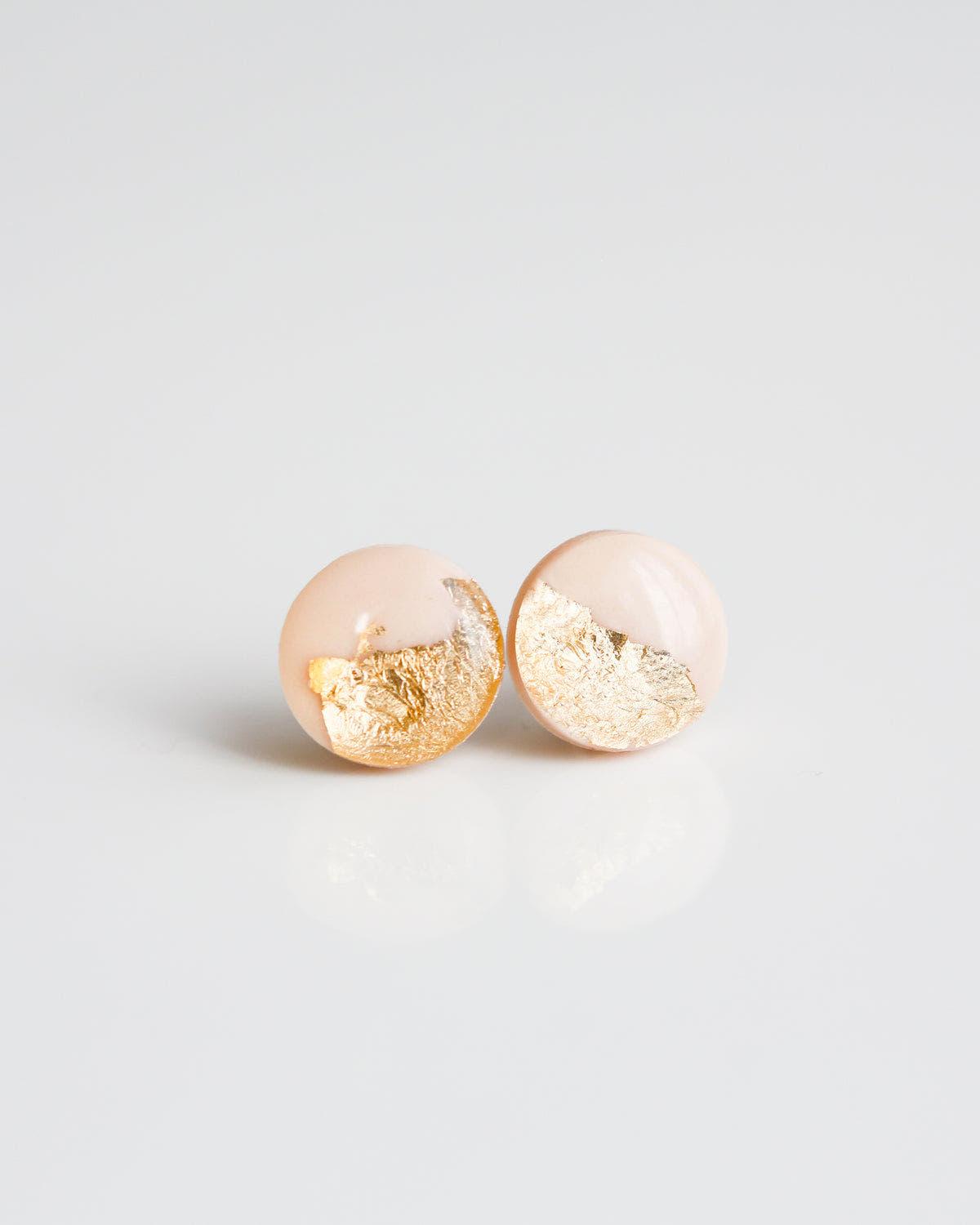 Champagne gold studs - Ollijewelry