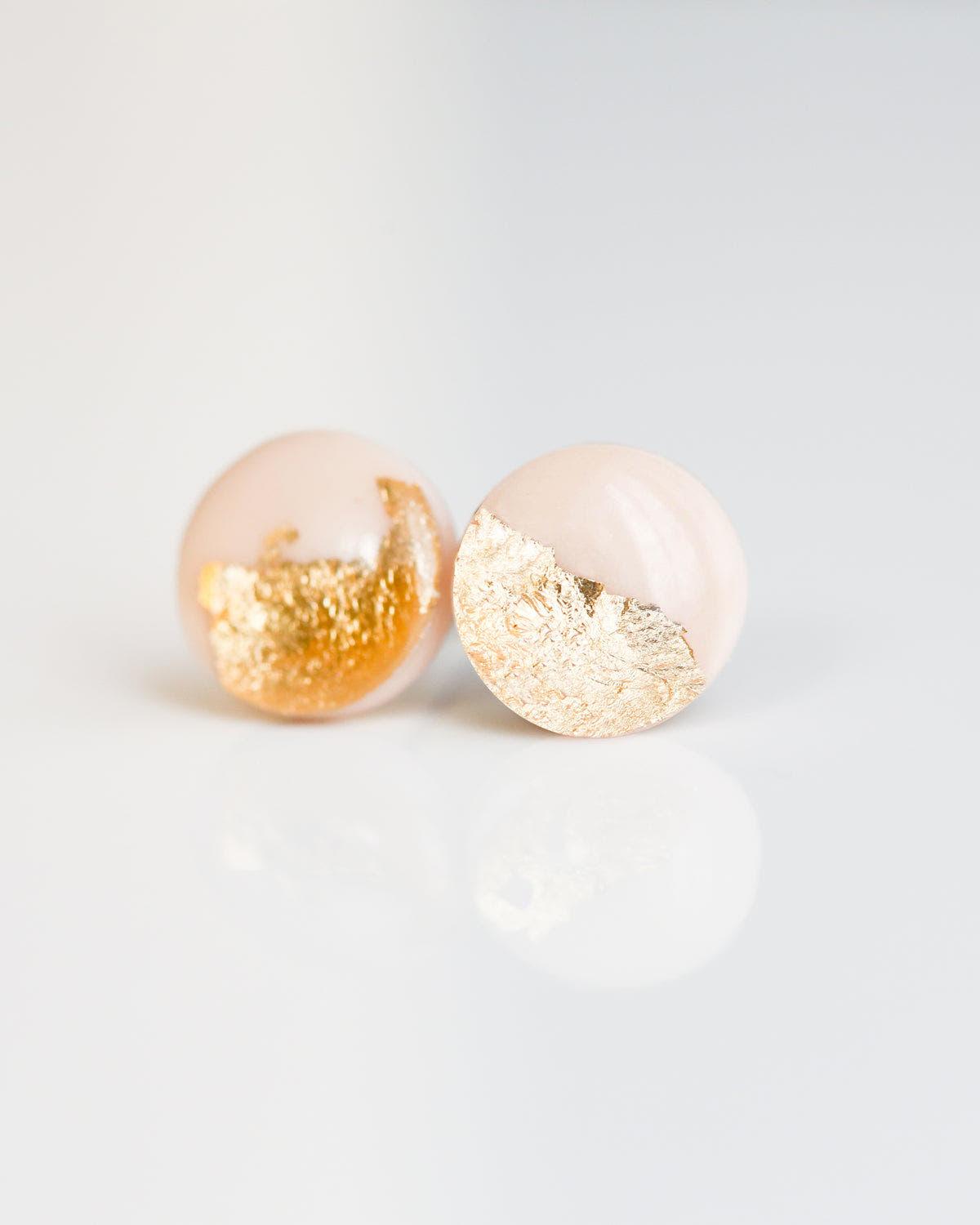 Champagne gold studs - Ollijewelry