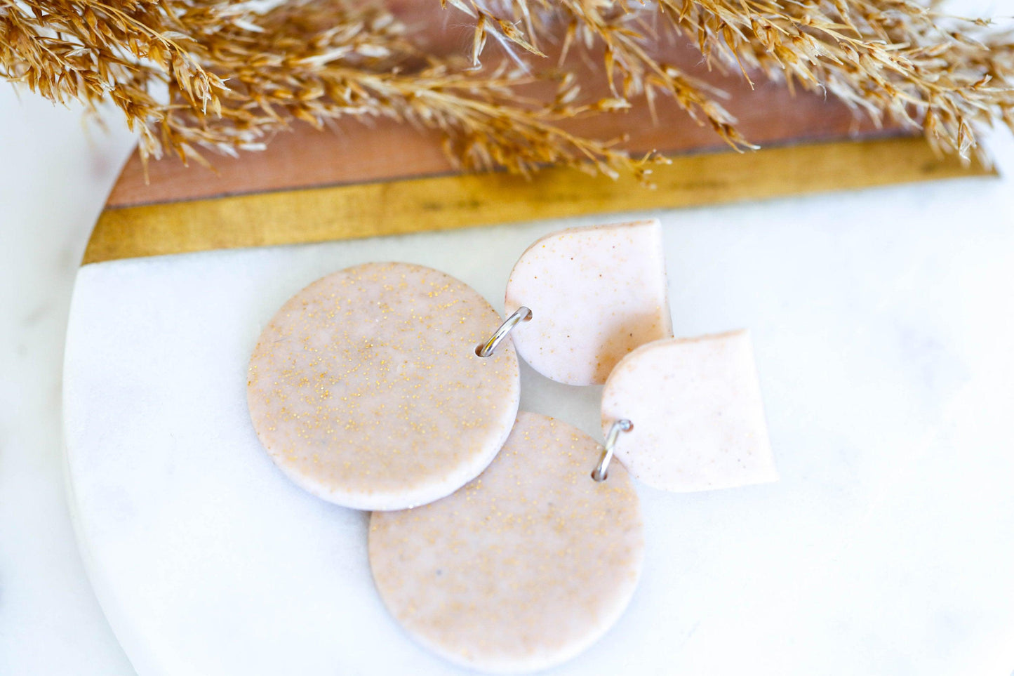 Champagne self care earrings - Ollijewelry