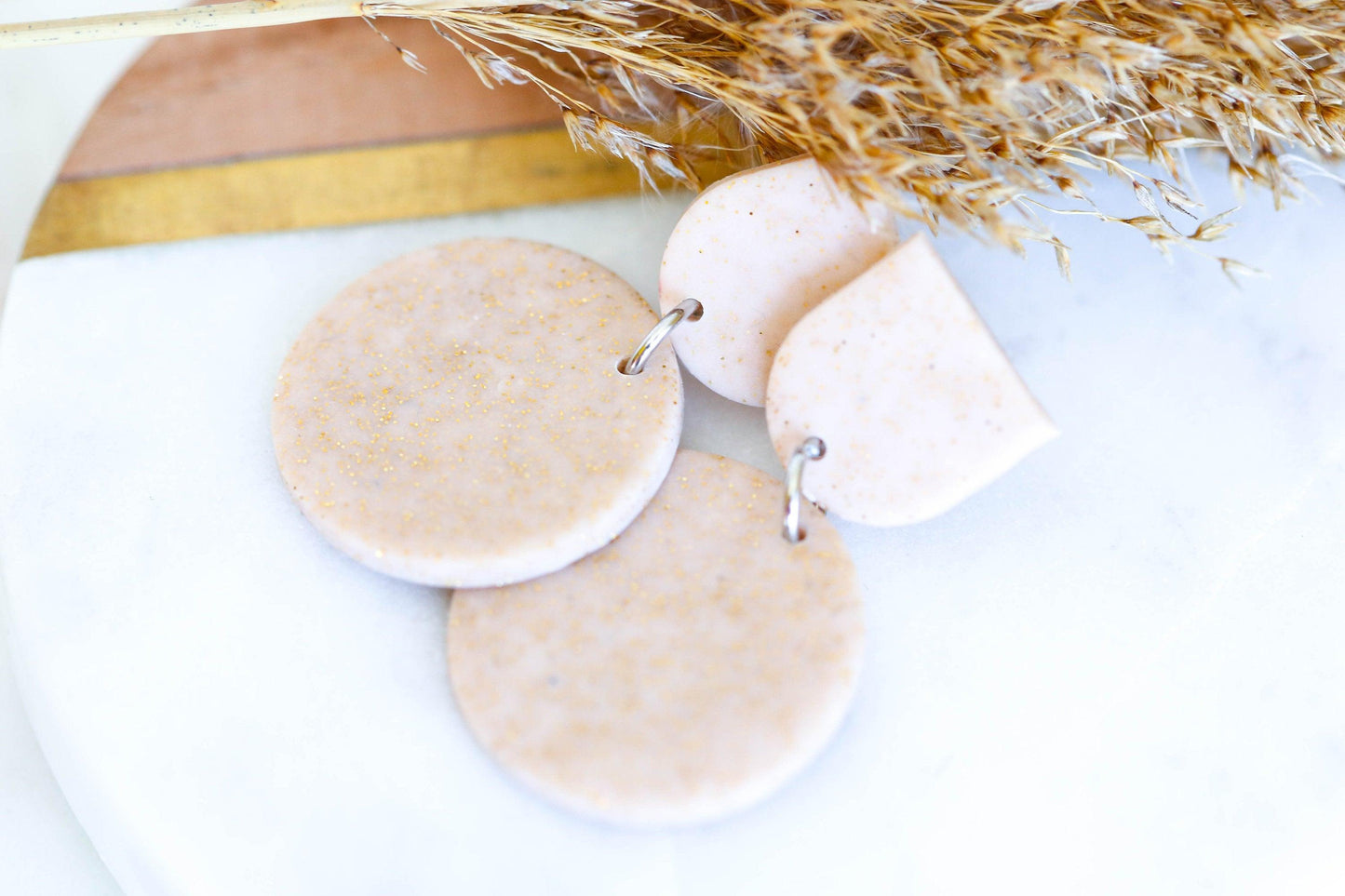 Champagne self care earrings - Ollijewelry