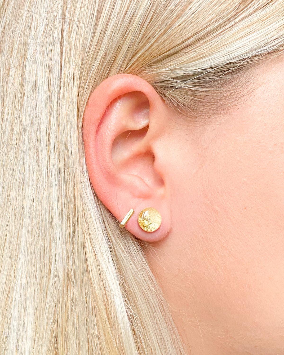 Champagne sparkly gold studs - Ollijewelry