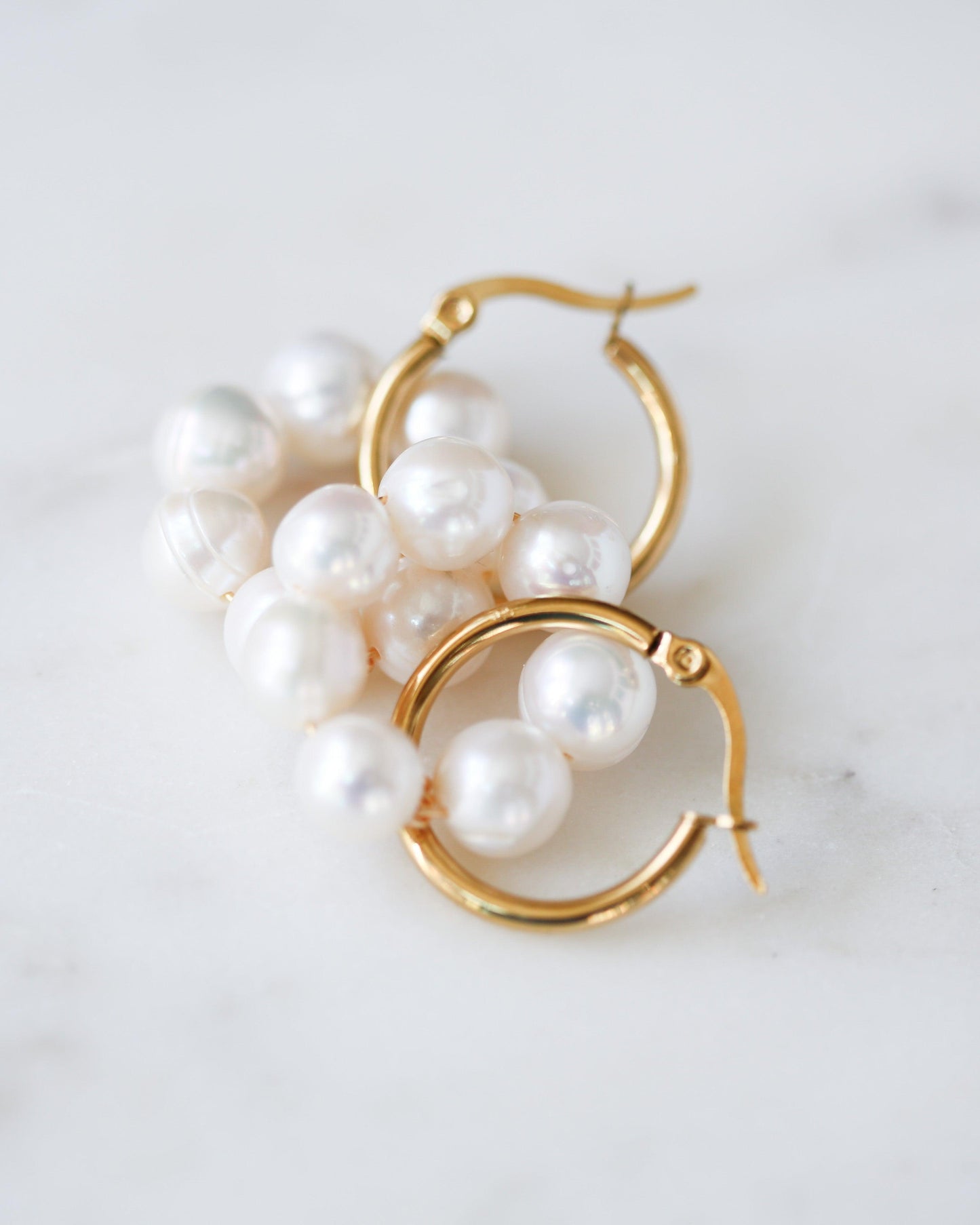 Chunky hoops with pearls - Ollijewelry