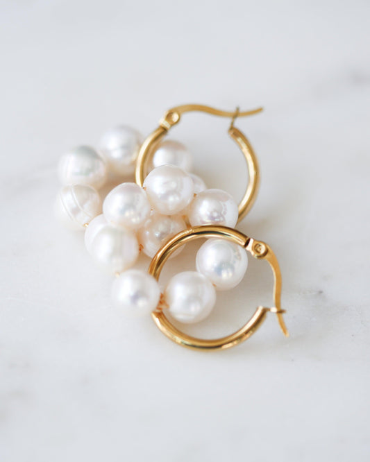 Chunky hoops with pearls - Ollijewelry