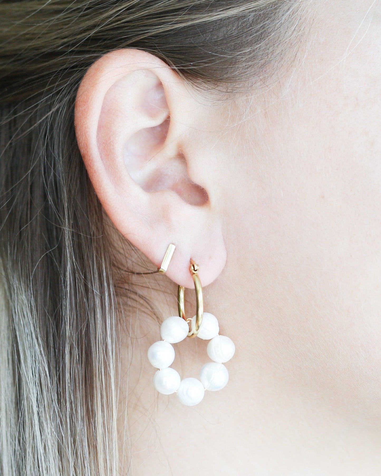 Chunky hoops with pearls - Ollijewelry