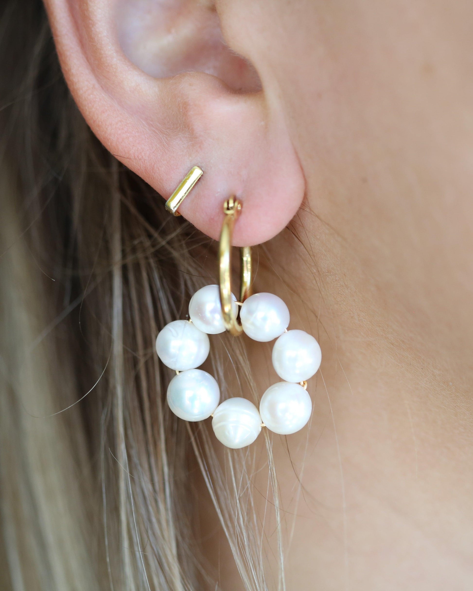 Chunky hoops with pearls - Ollijewelry