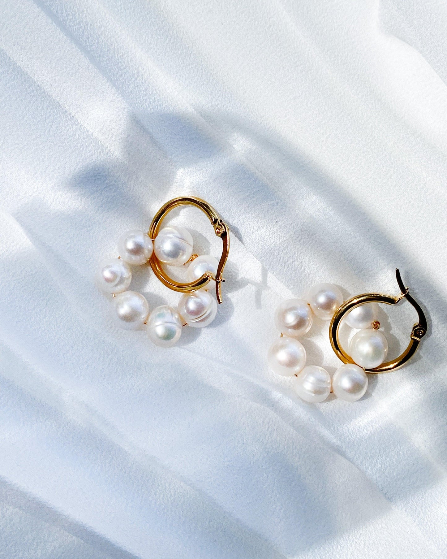 Chunky hoops with pearls - Ollijewelry