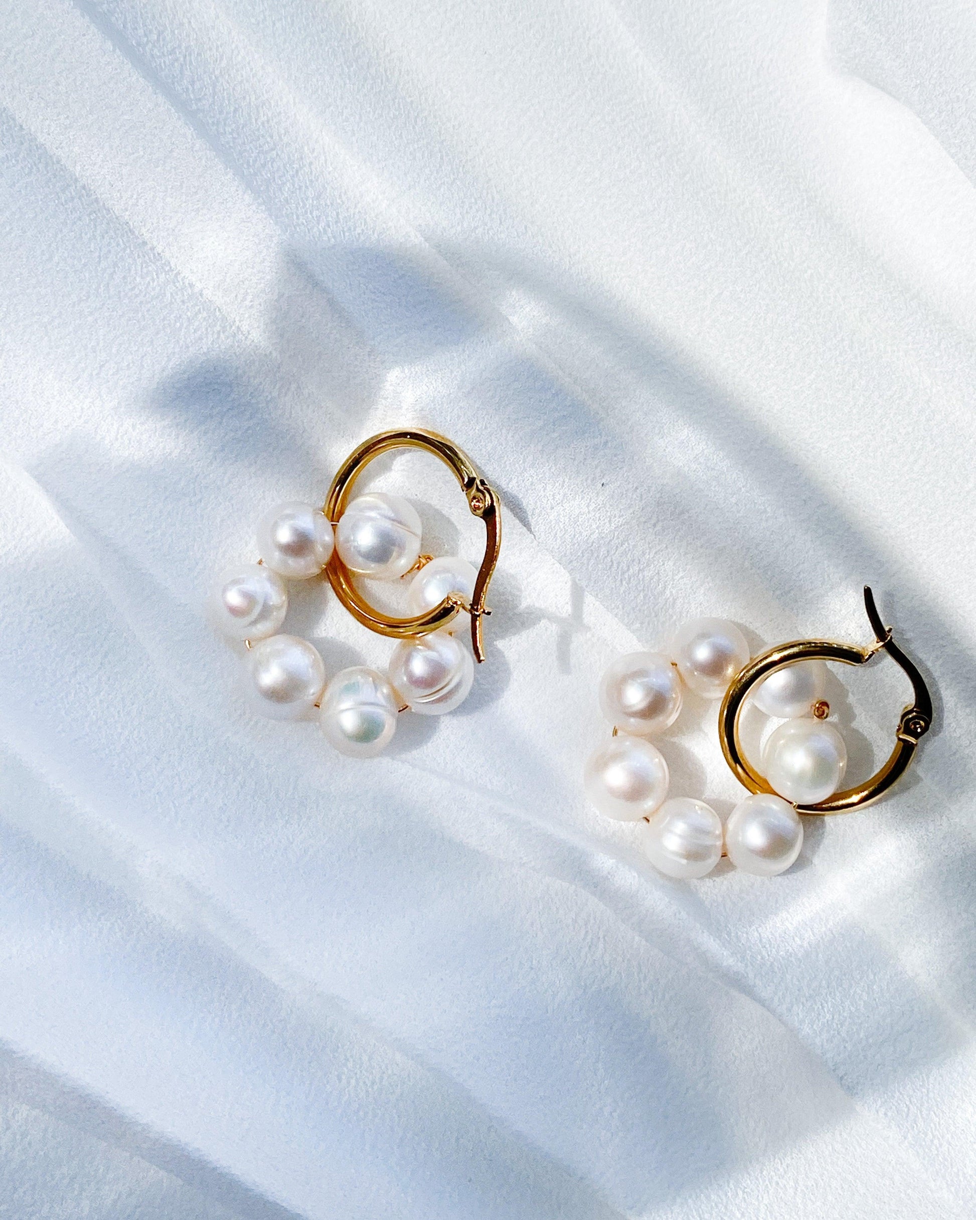 Chunky hoops with pearls - Ollijewelry