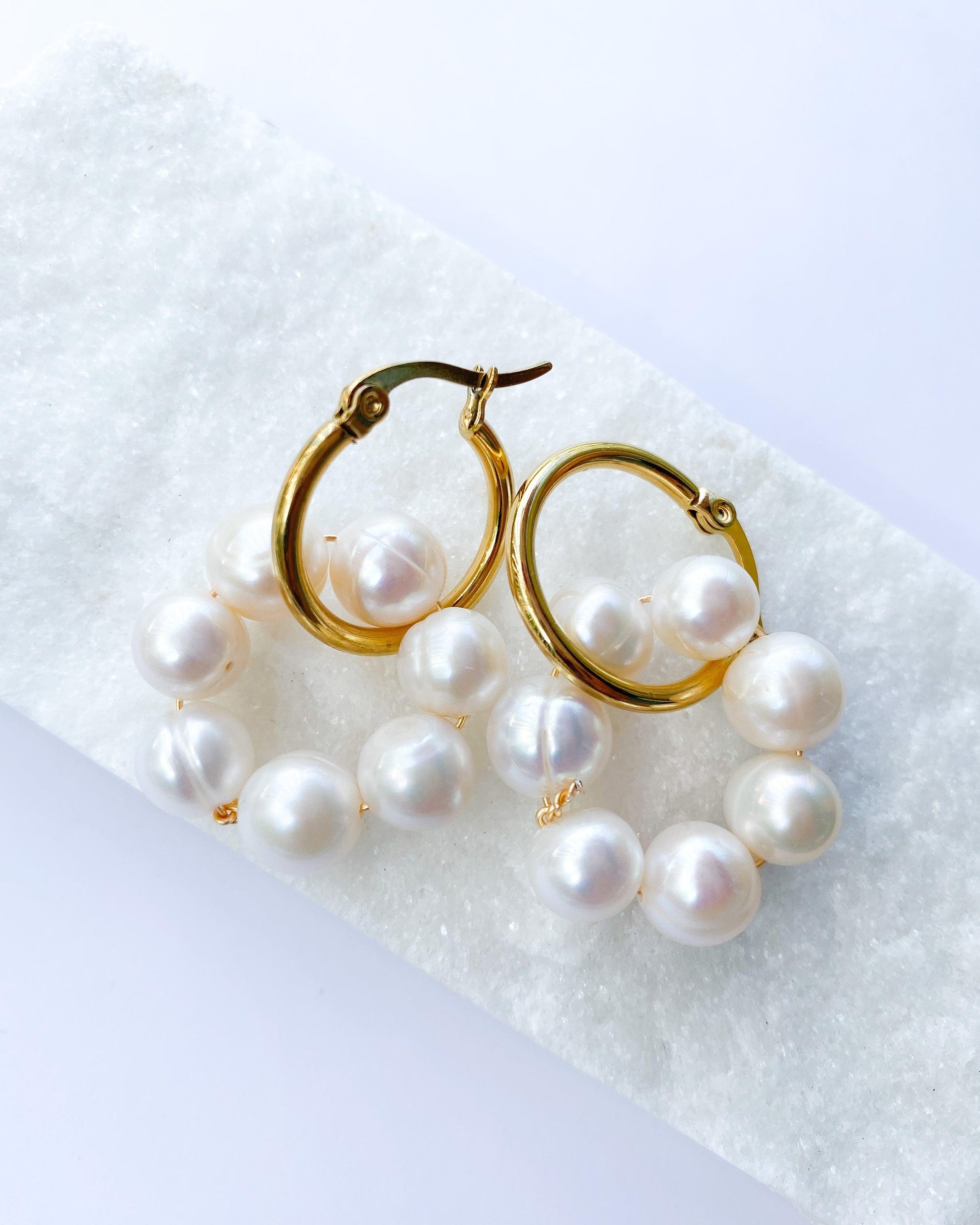 Chunky hoops with pearls - Ollijewelry