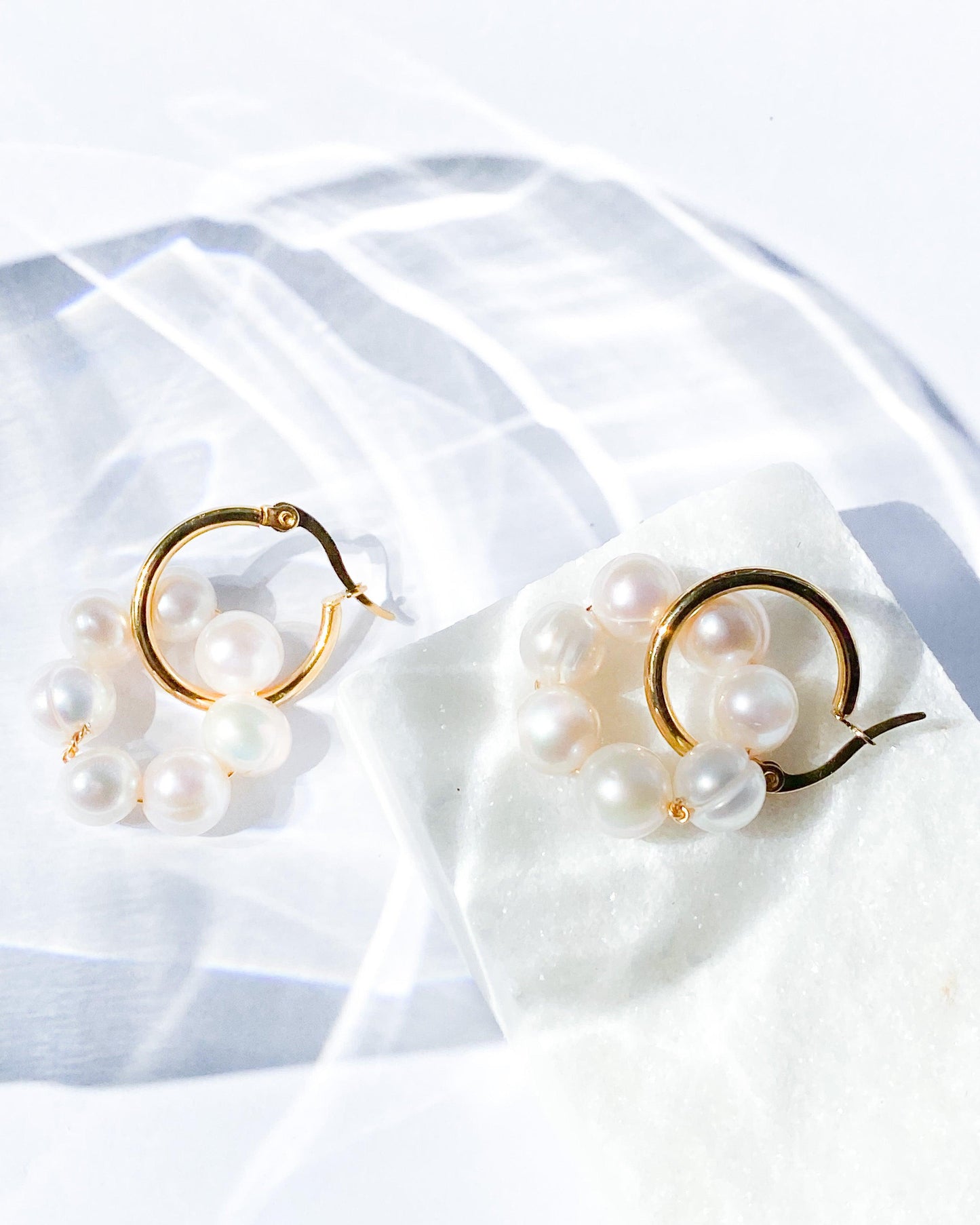 Chunky hoops with pearls - Ollijewelry