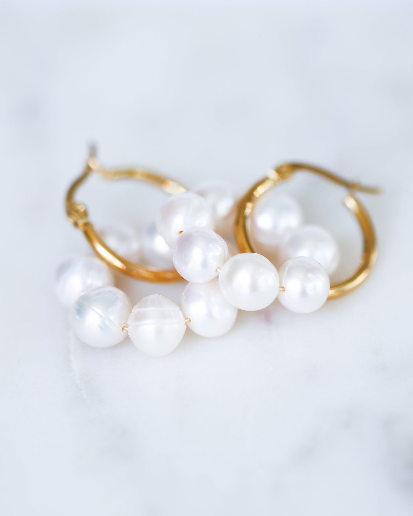 Chunky hoops with pearls - Ollijewelry