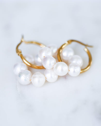 Chunky hoops with pearls - Ollijewelry