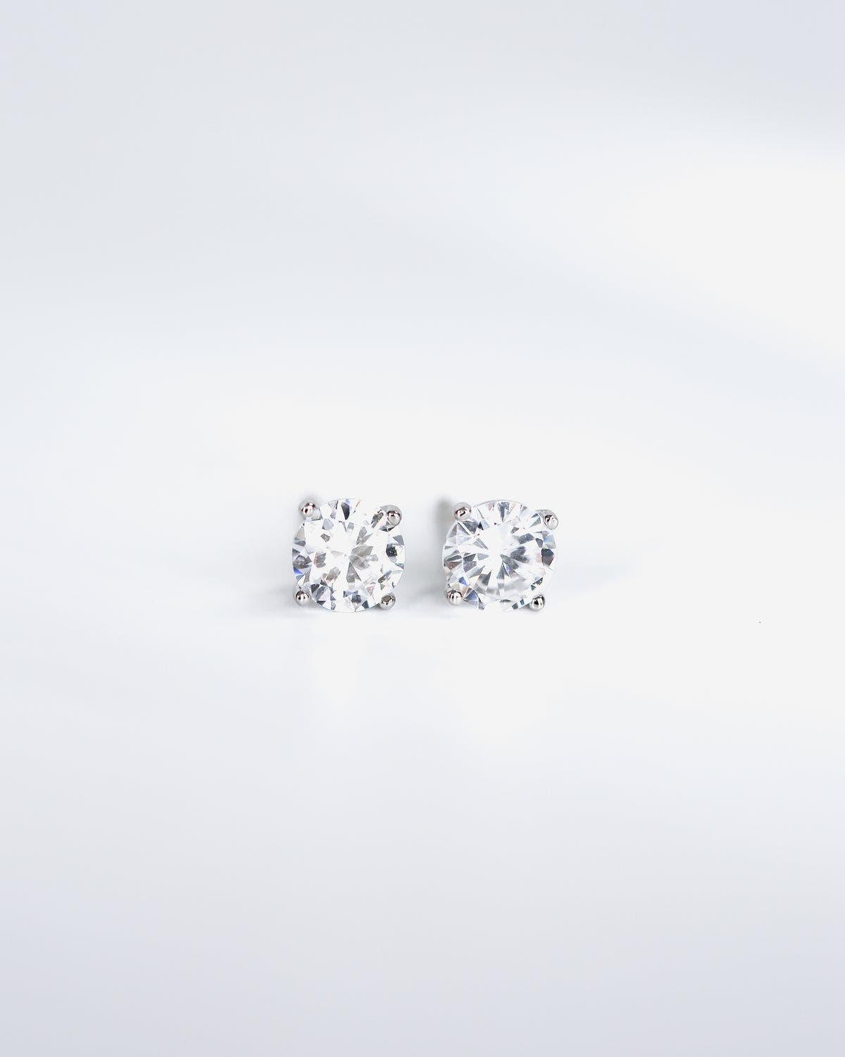 Cubic zirconia stud earrings, Sterling silver studs - Ollijewelry