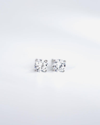 Cubic zirconia stud earrings, Sterling silver studs - Ollijewelry