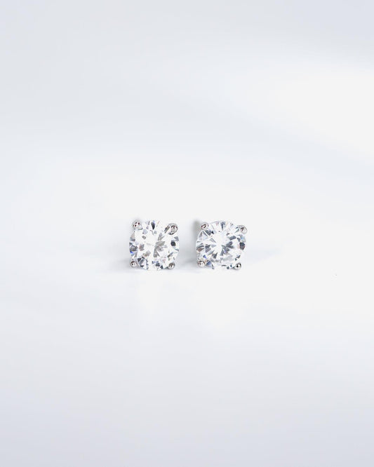 Cubic zirconia stud earrings, Sterling silver studs - Ollijewelry