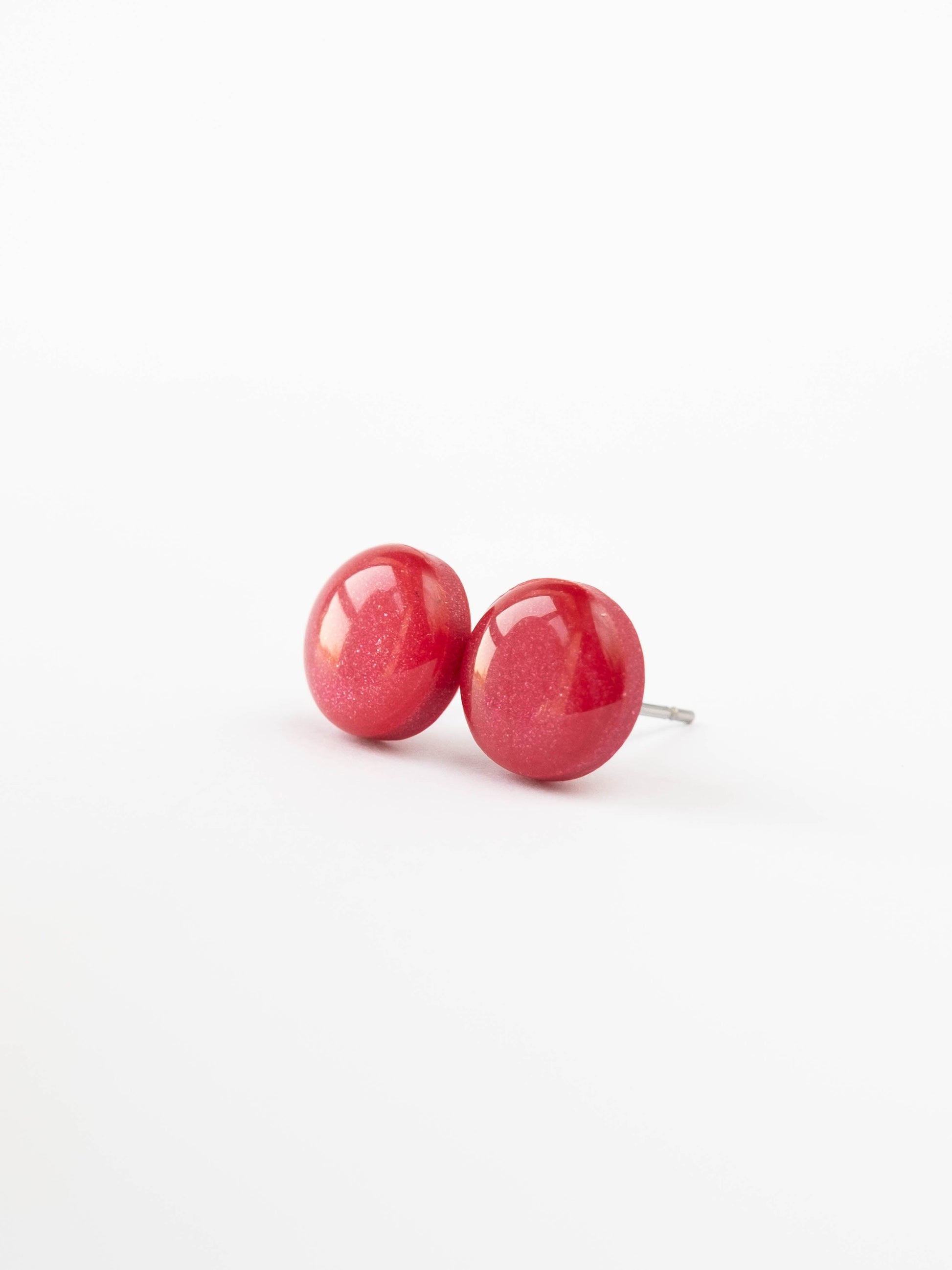 Cute red stud earrings - Ollijewelry