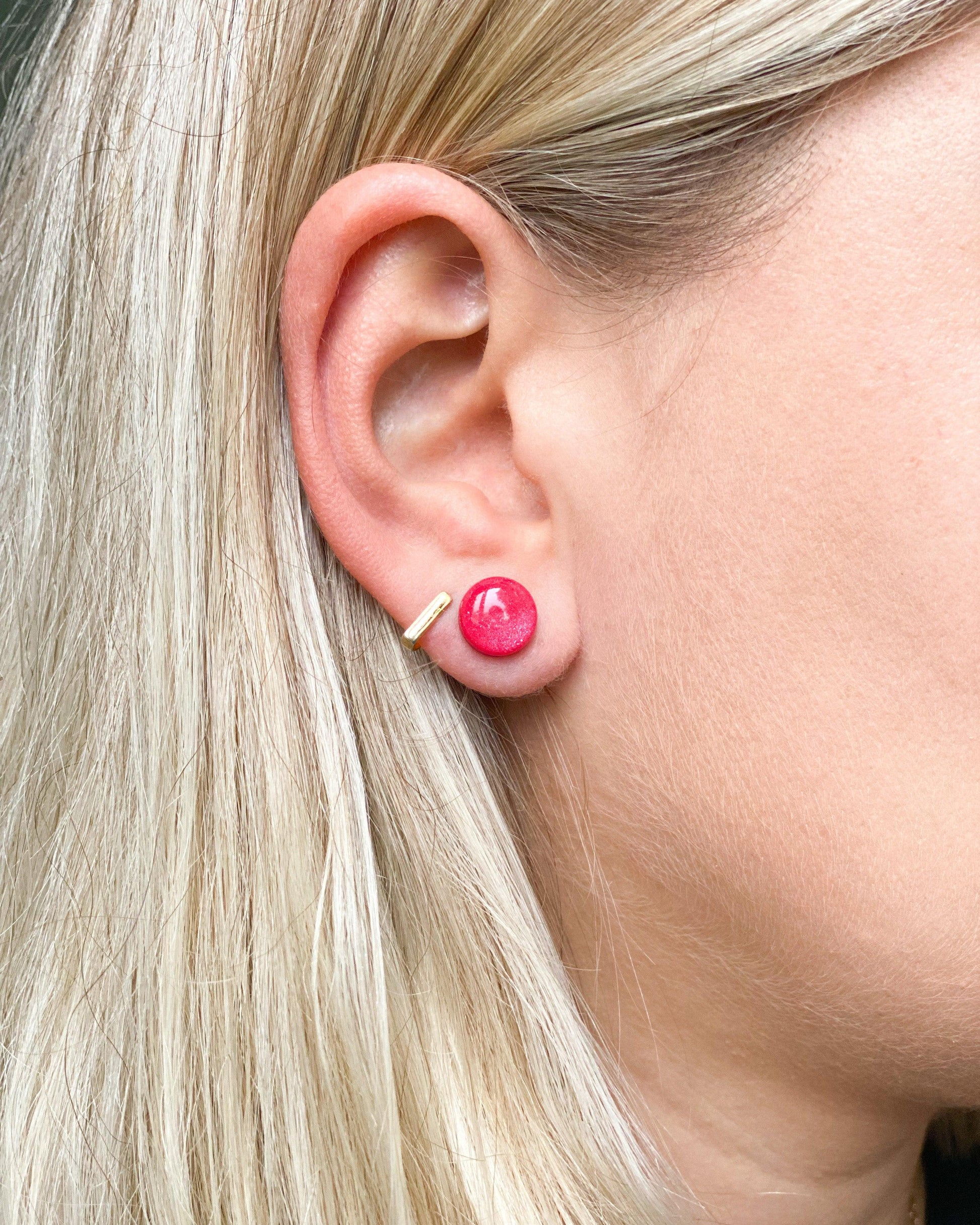 Cute red stud earrings - Ollijewelry