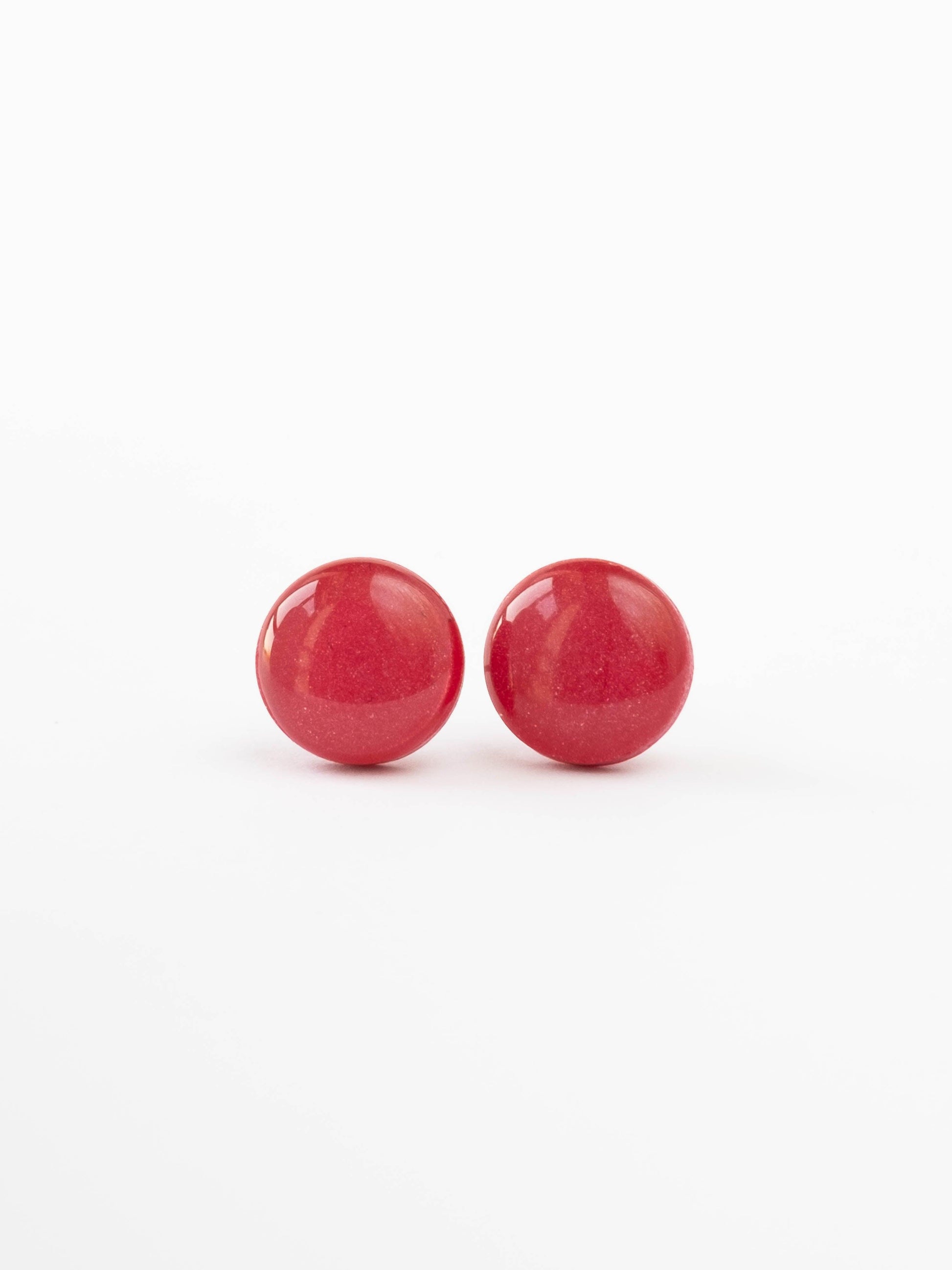 Cute red stud earrings - Ollijewelry