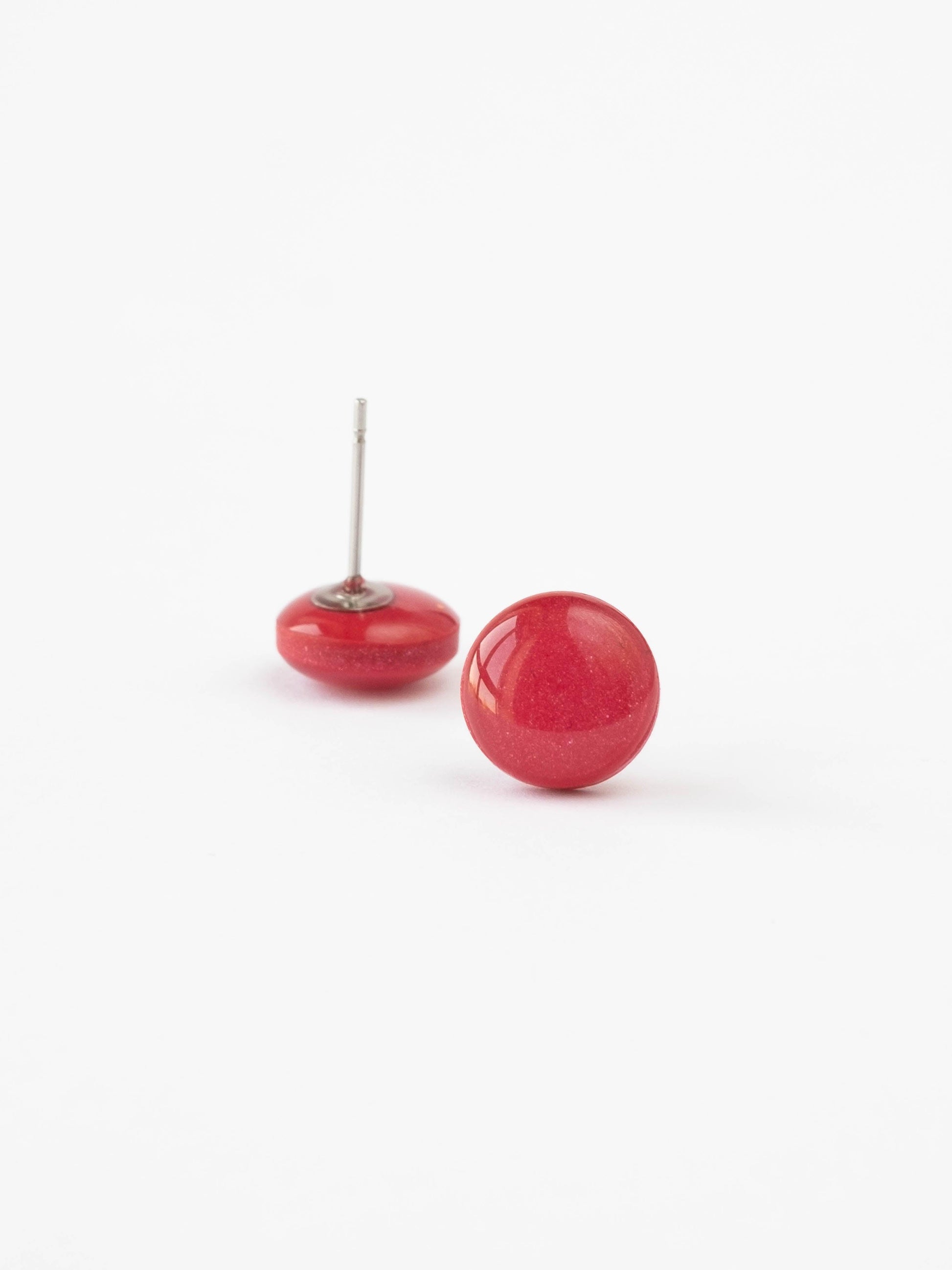 Cute red stud earrings - Ollijewelry