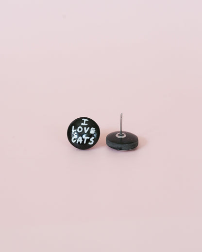 Delicate animal hand painted studs, surgical steel earrings - Ollijewelry
