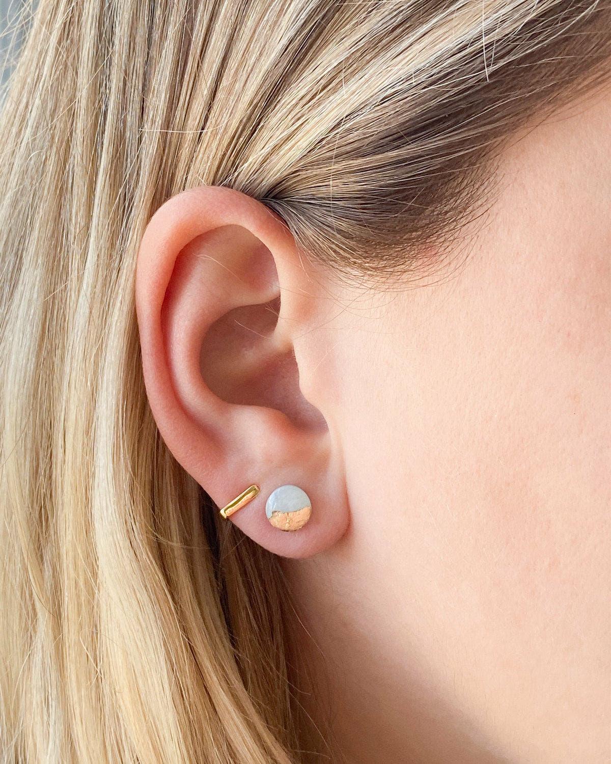 Delicate surgical steel earrings, Hypoallergenic studs for sensitive ears - Ollijewelry