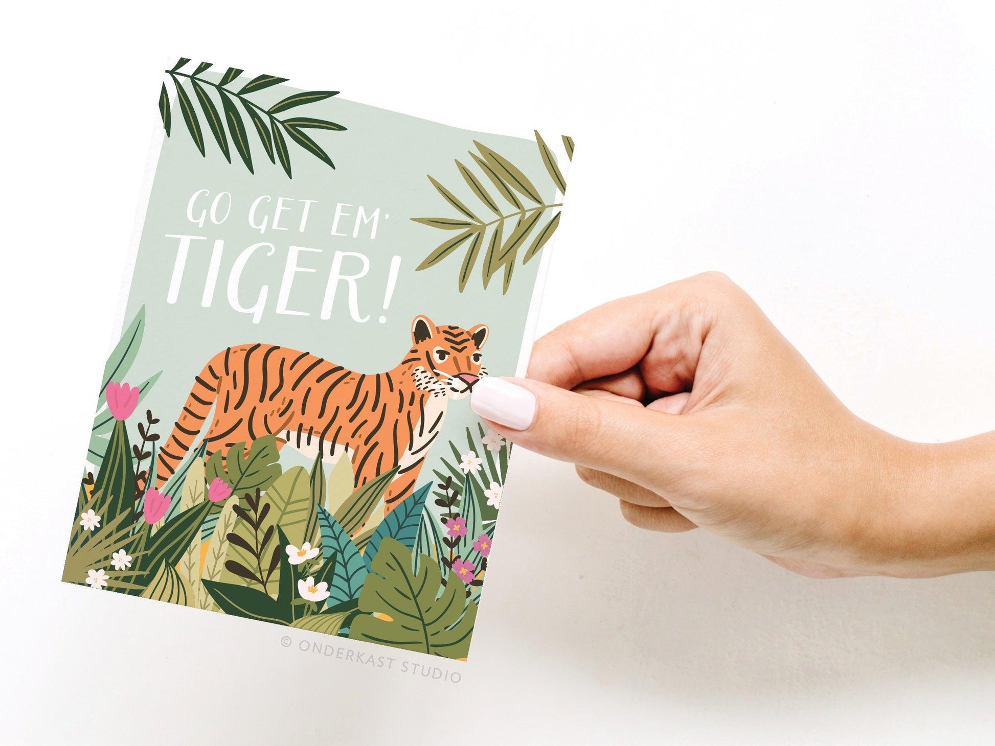 Go Get ‘Em, Tiger Greeting Card - Ollijewelry