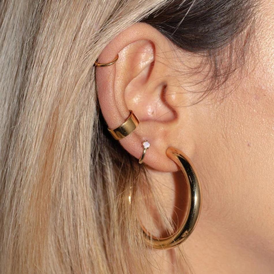 Gold cuff for no piercing ears - Ollijewelry