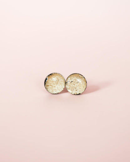 Gold foil earrings with black base - Ollijewelry