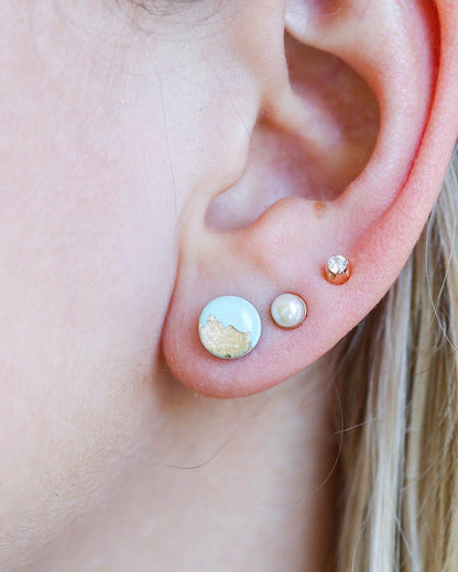 Gold mint bridesmaid studs earrings - Ollijewelry