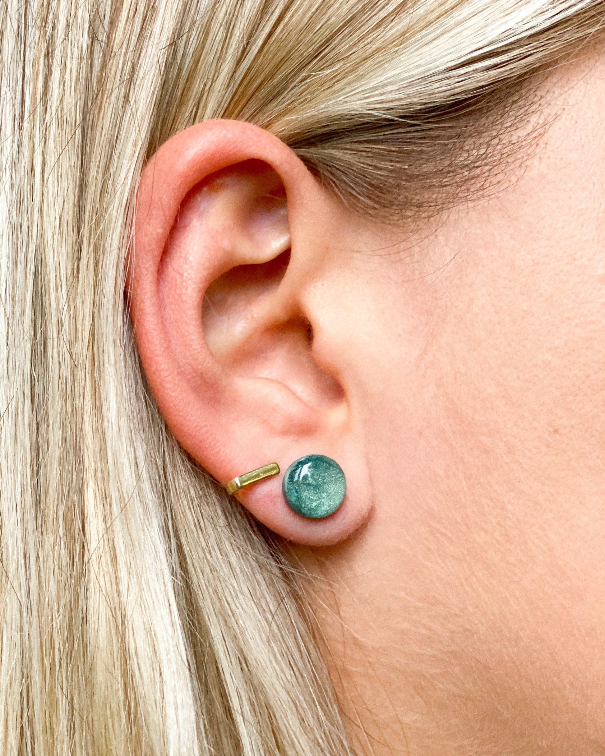 Green stellar stud earrings - Ollijewelry