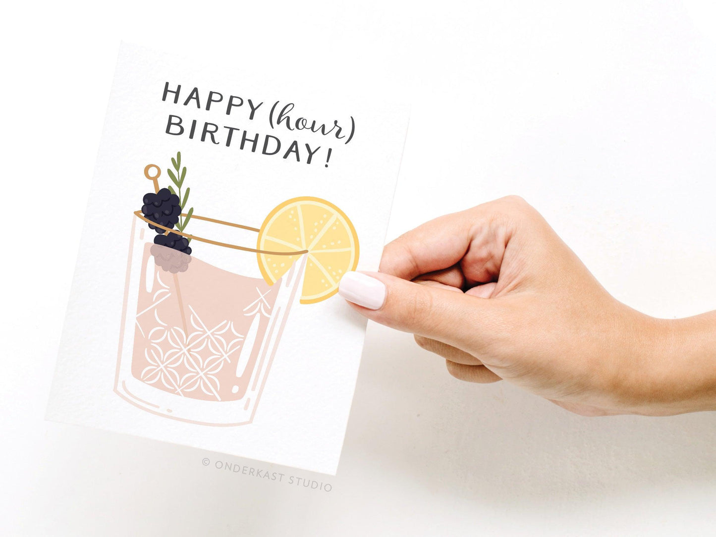 Happy (Hour) Birthday! Cocktail Greeting Card - Ollijewelry