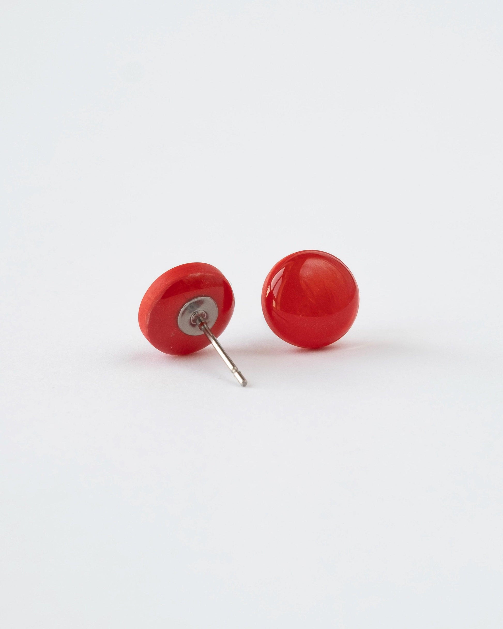 Hot red stud earrings - Ollijewelry