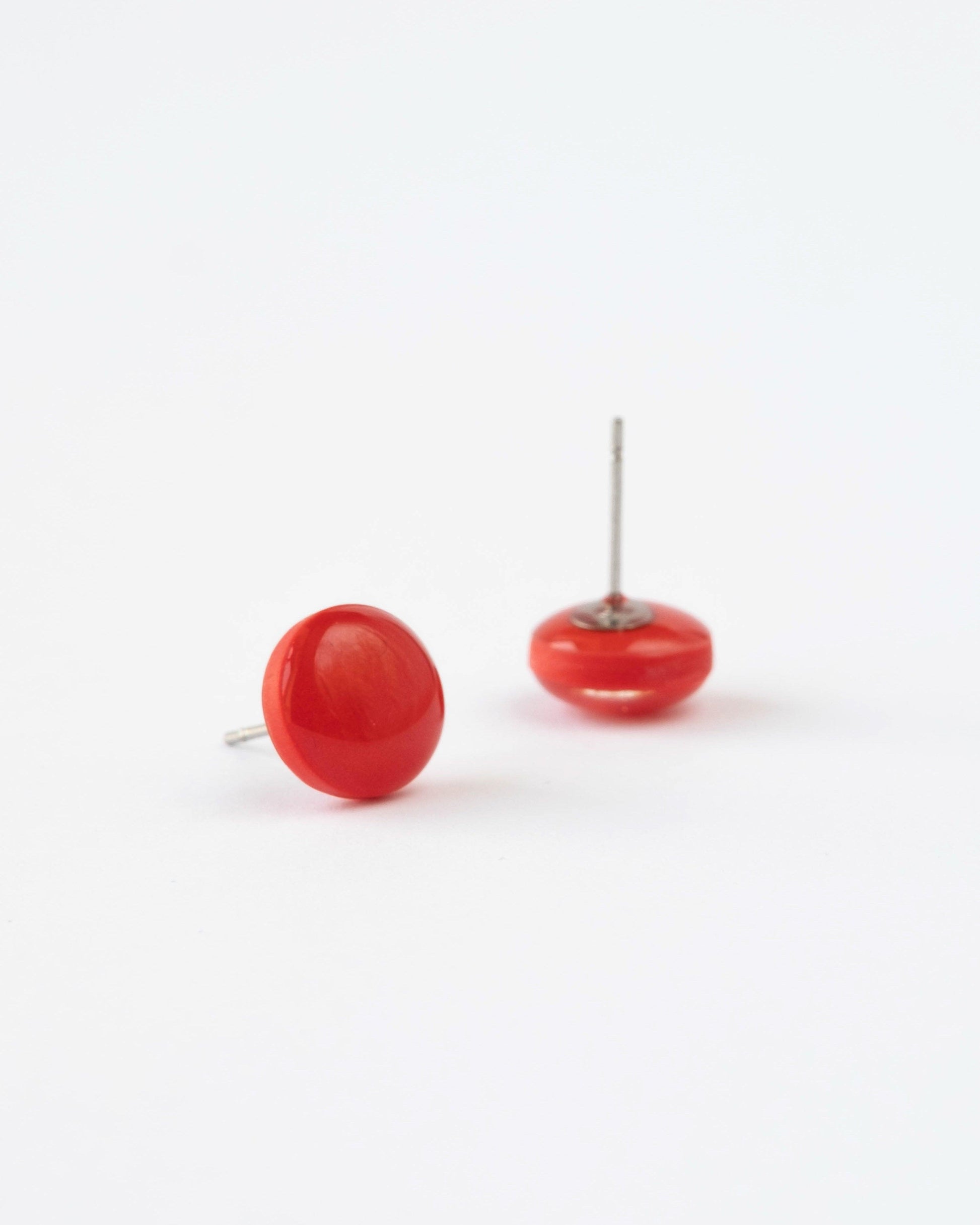 Hot red stud earrings - Ollijewelry