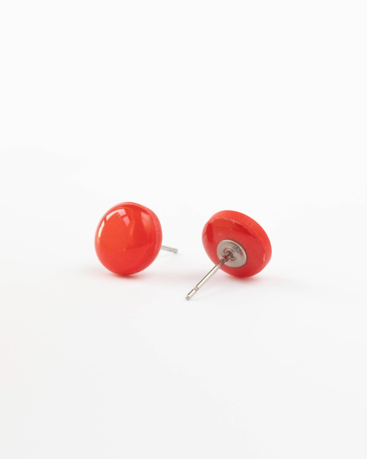 Hot red stud earrings - Ollijewelry