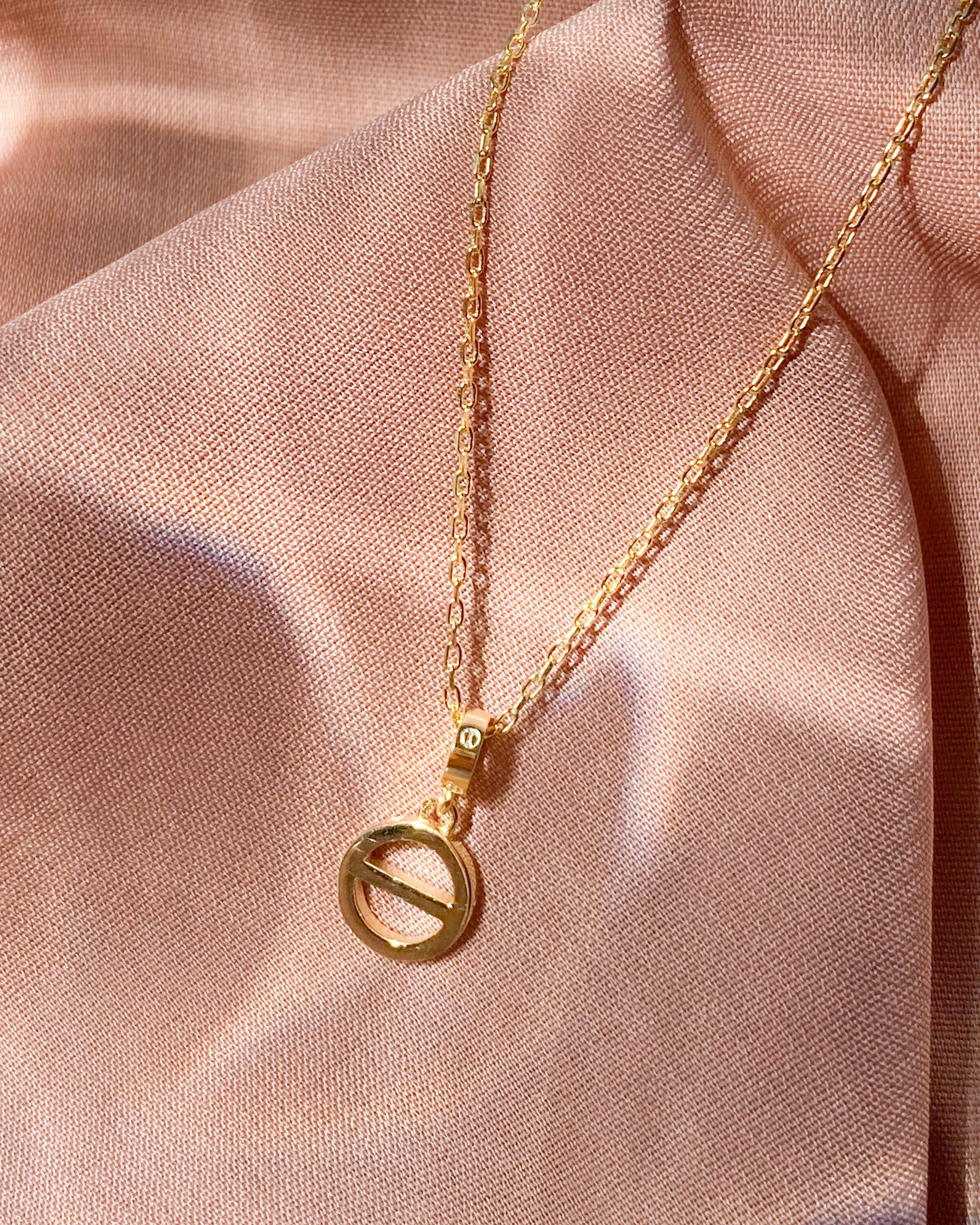 Delicate gold necklace Gold plated chain necklace with charm freeshipping - Ollijewelry