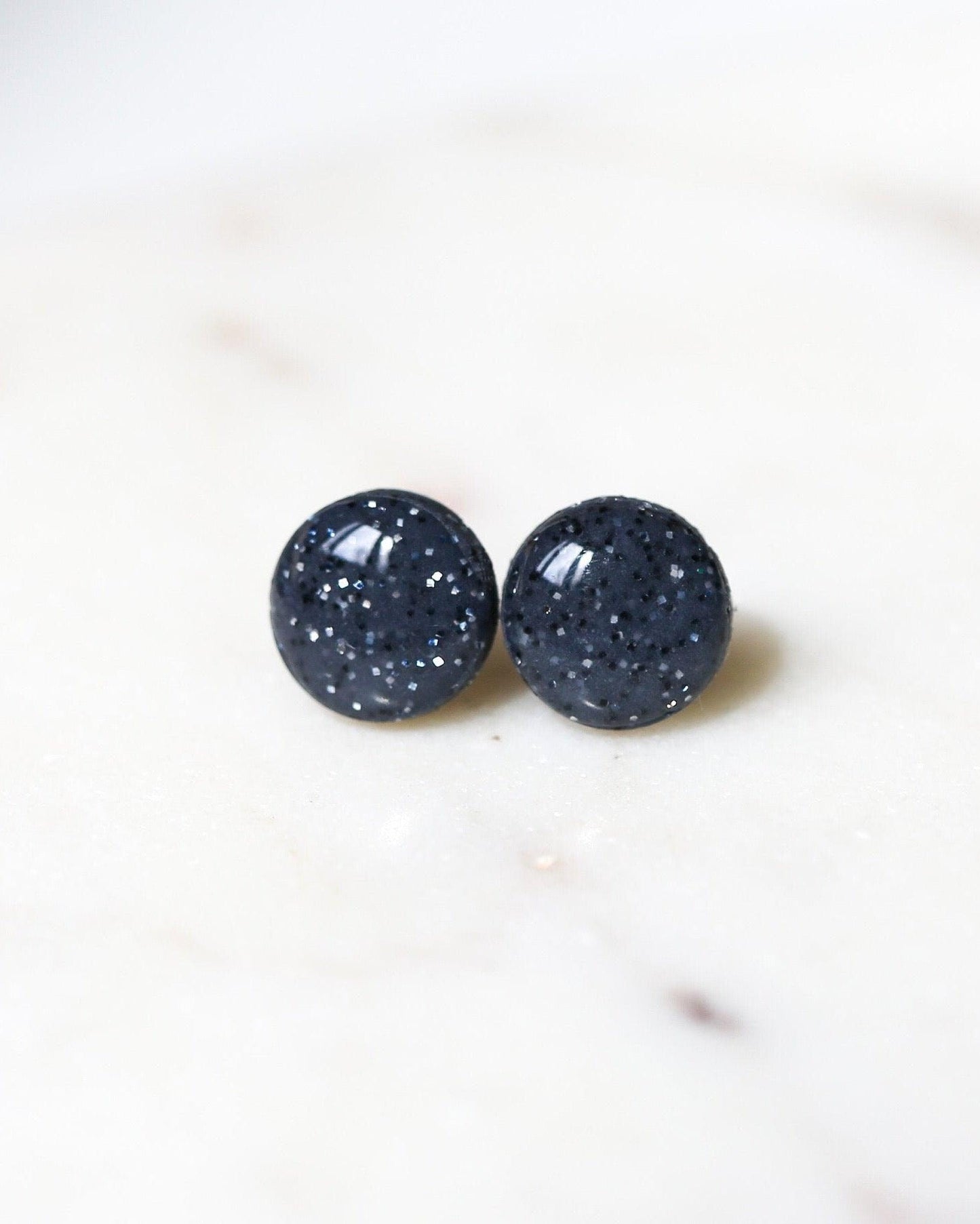 Dark grey stud earrings freeshipping - Ollijewelry