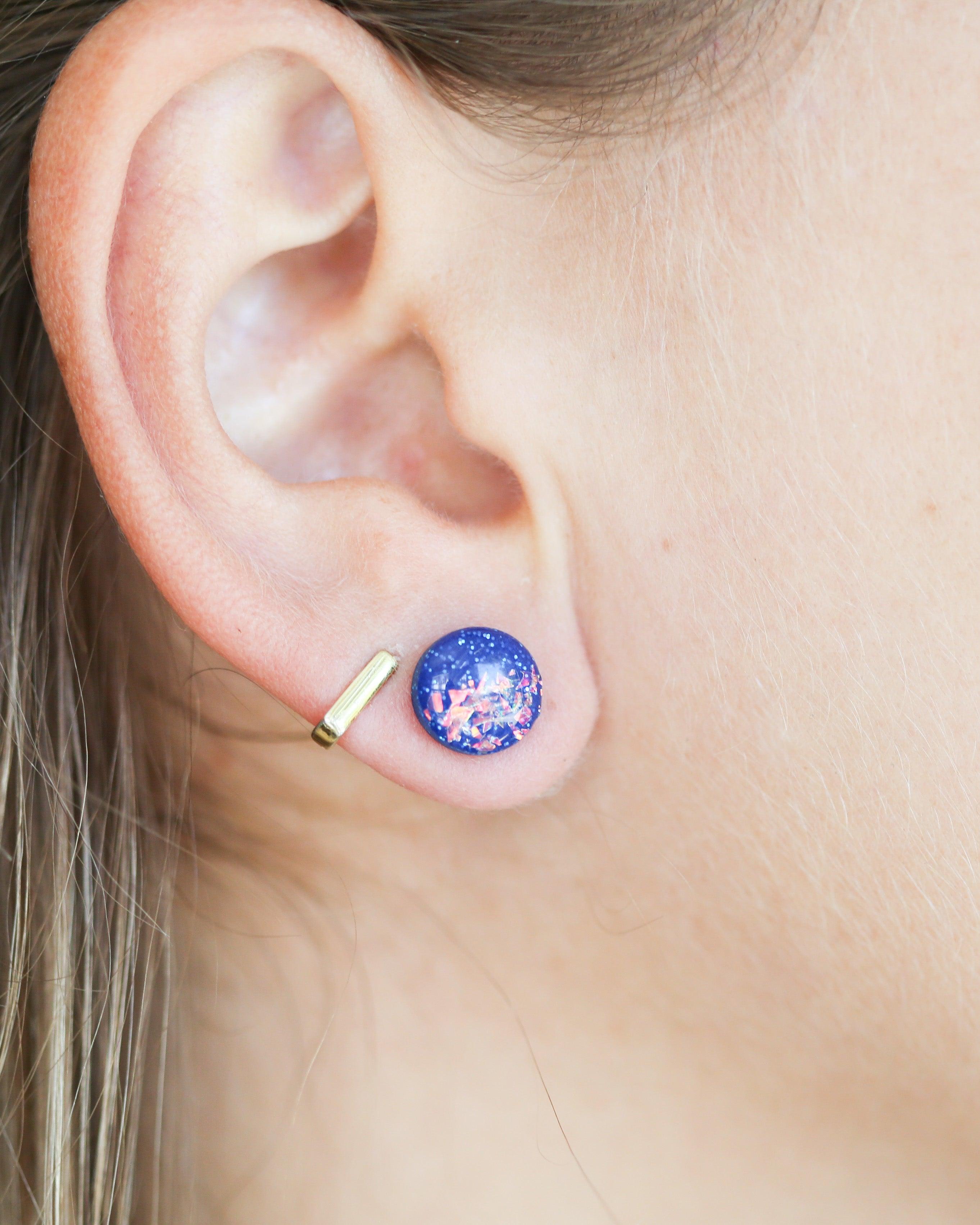 Blue under the stars studs earrings free shipping - Ollijewelry