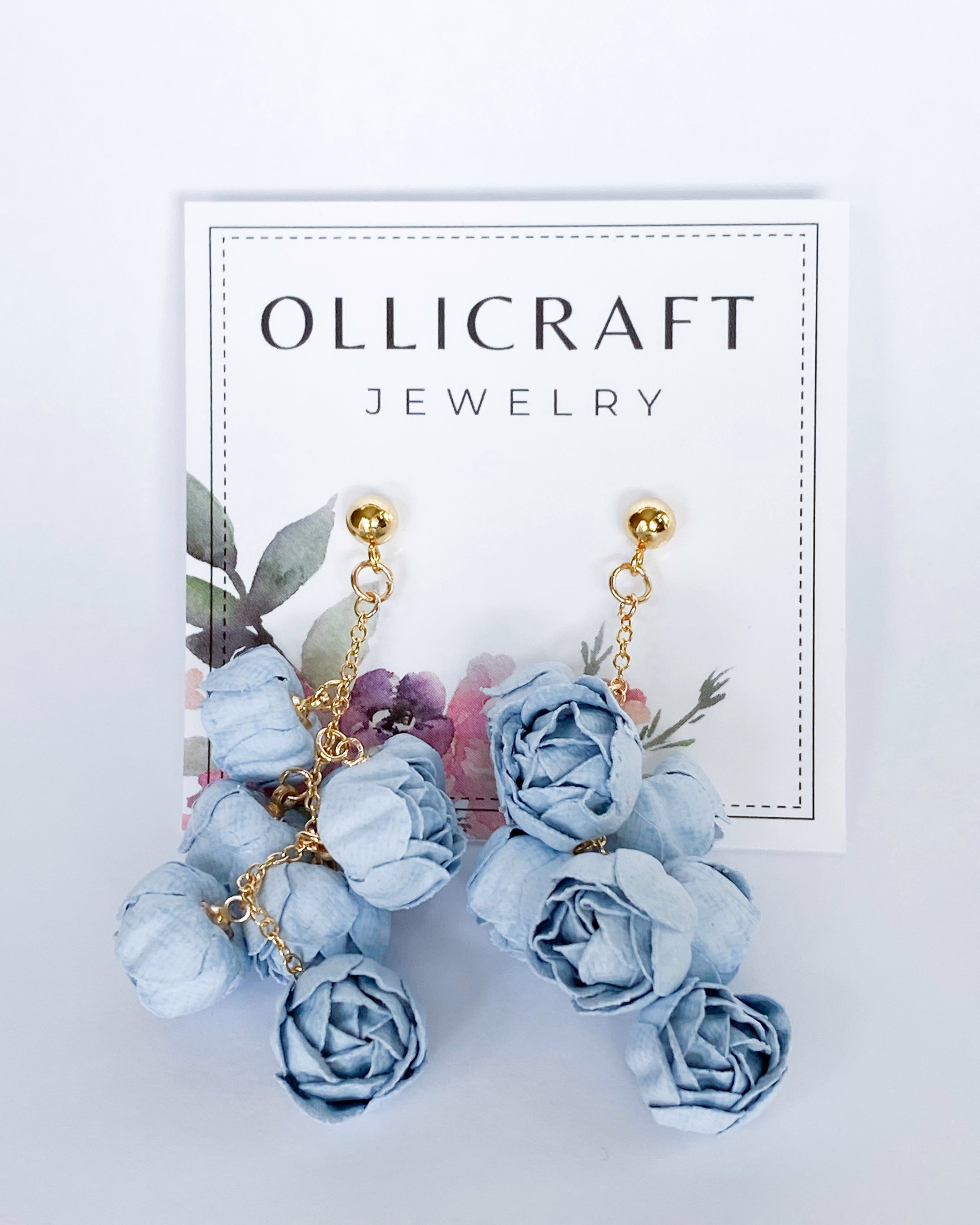 Helena floral statement earrings freeshipping - Ollijewelry