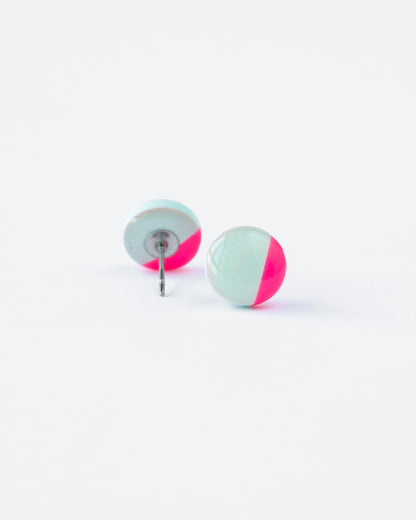 Mint and fuchsia delicate studs - Ollijewelry