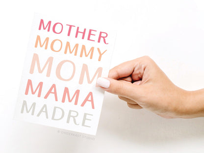 Mother Mommy Mom Mama Madre Greeting Card - Ollijewelry
