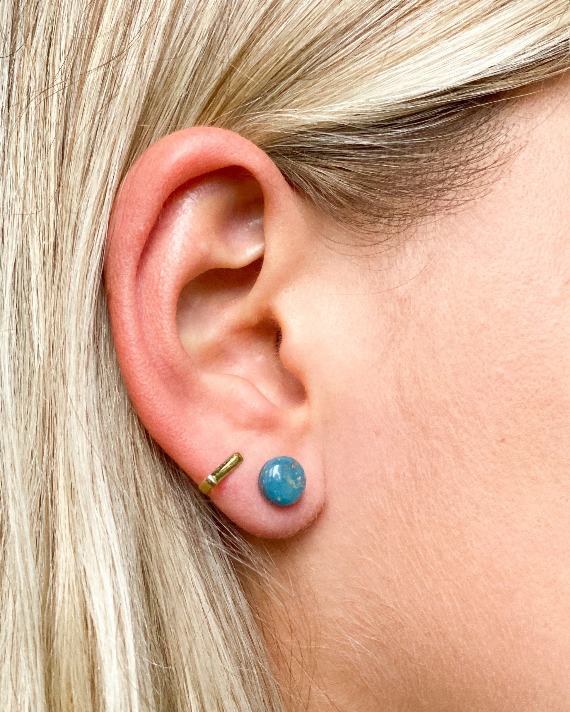 Ocean blue studs earrings with surgical steel posts - Ollijewelry