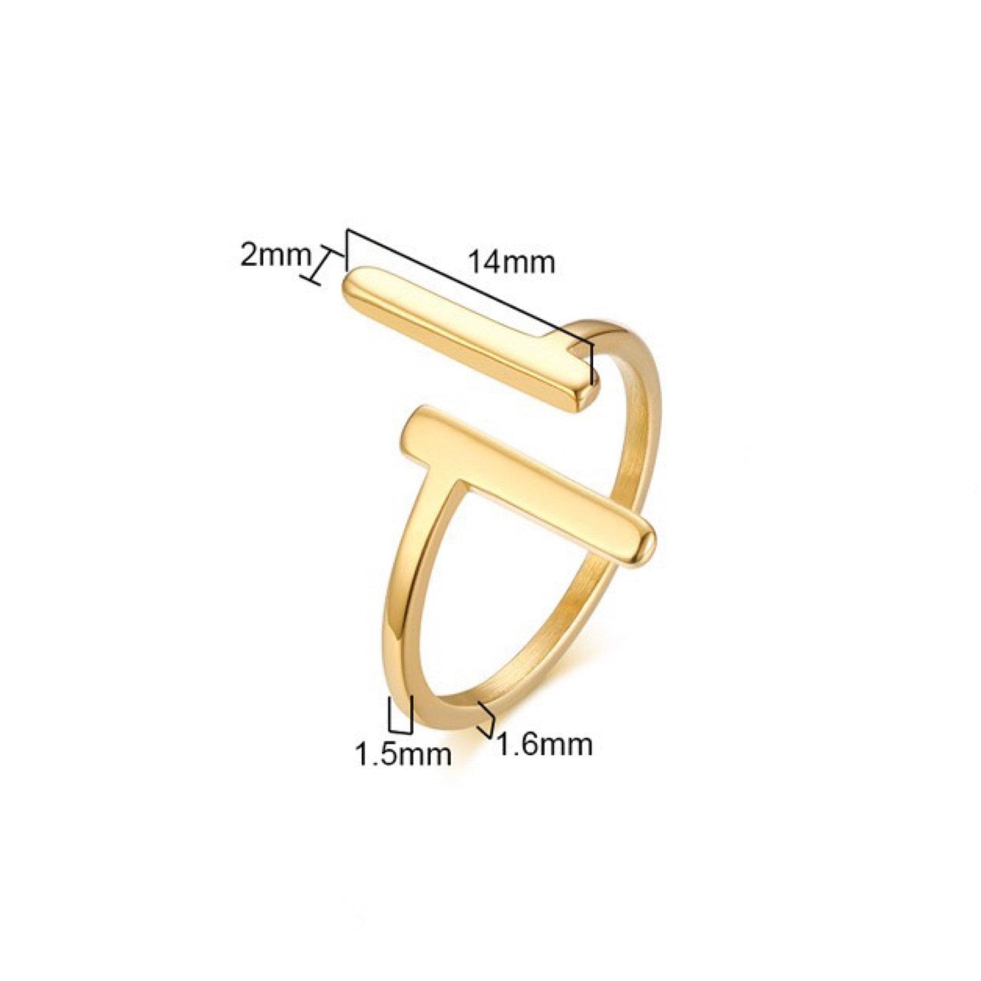 Parallel bar stylish ring - Ollijewelry