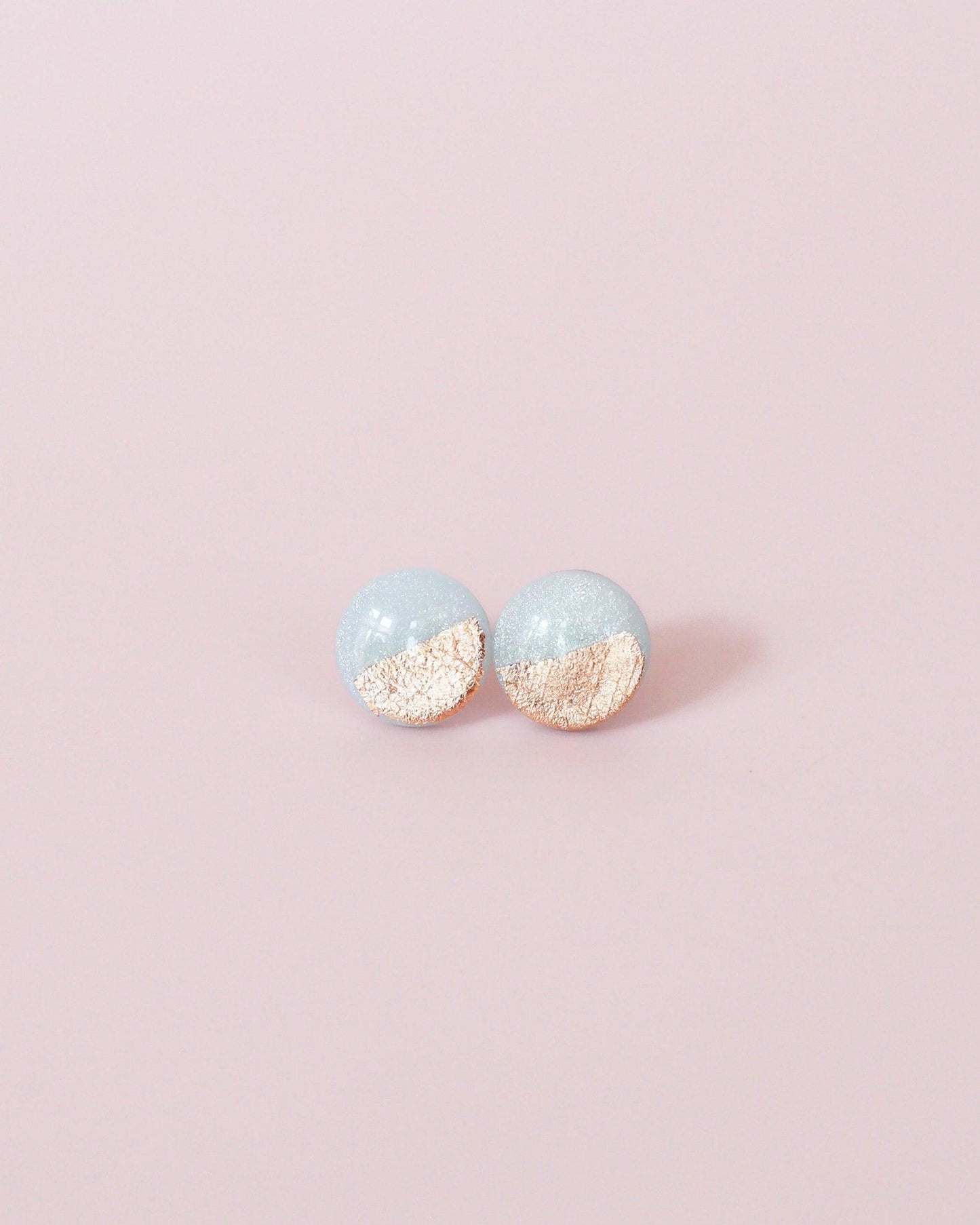 Sky blue stud earrings for sensitive ears - Ollijewelry